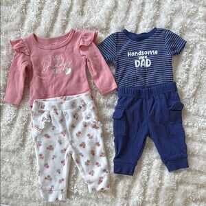 Pink and Blue Baby Outfit Set